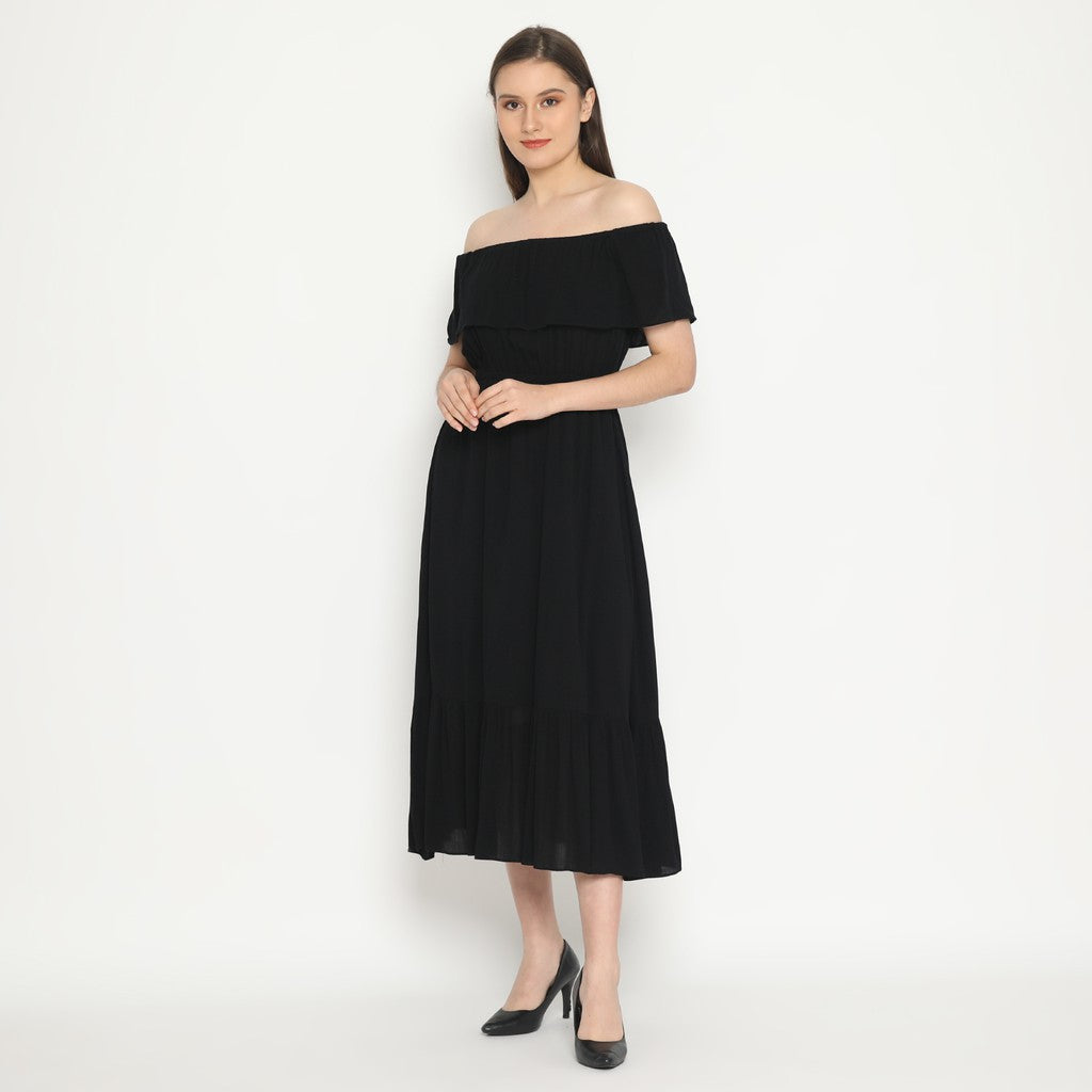 Kichi Batik Dress Sabrina Nina Hitam