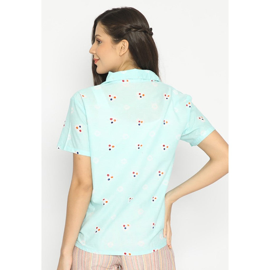 Kichi Batik Kemeja Jumputan Mint Nismara