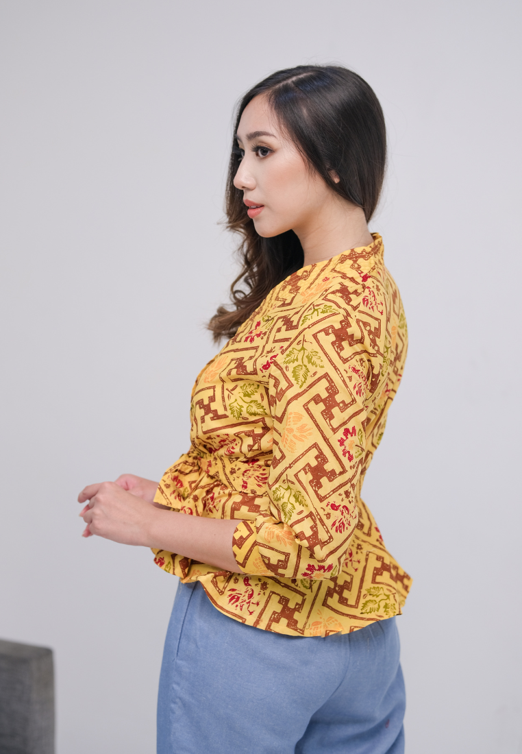 Ika Peplum Blouse Yellow