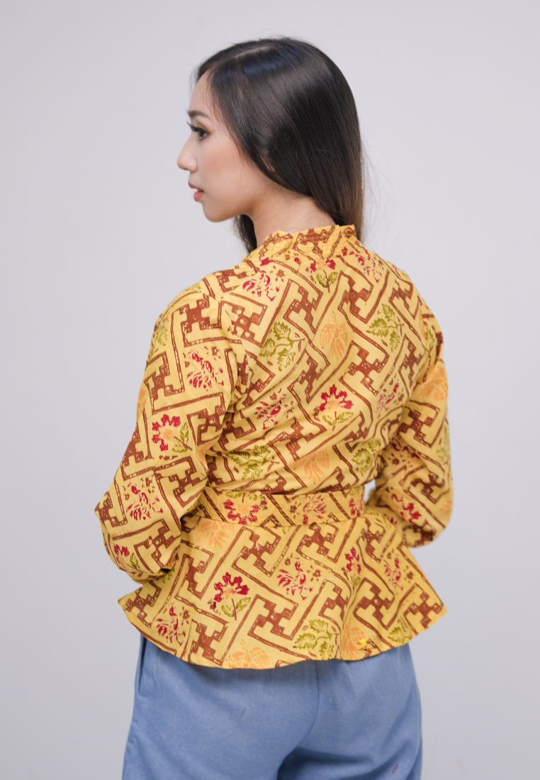 Ika Peplum Blouse Yellow