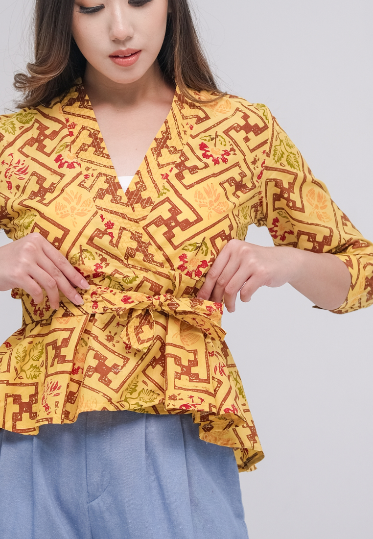Ika Peplum Blouse Yellow