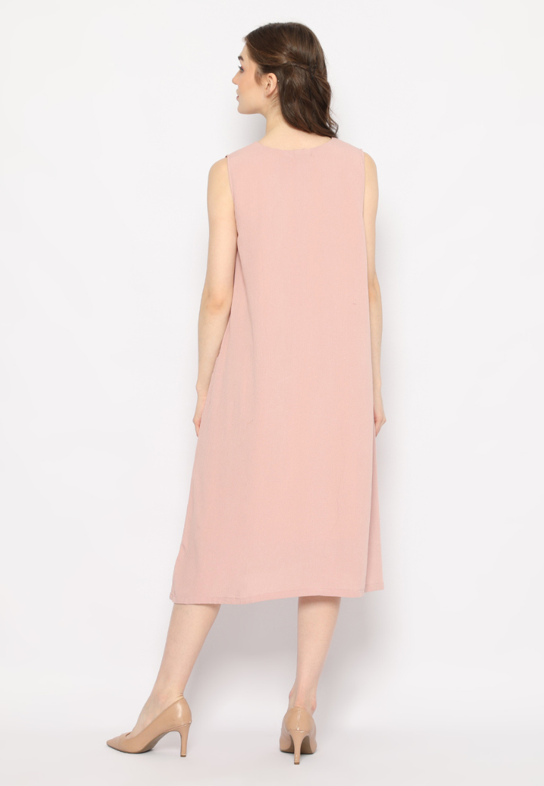Agnia Dress Shawl Jumputan Pink