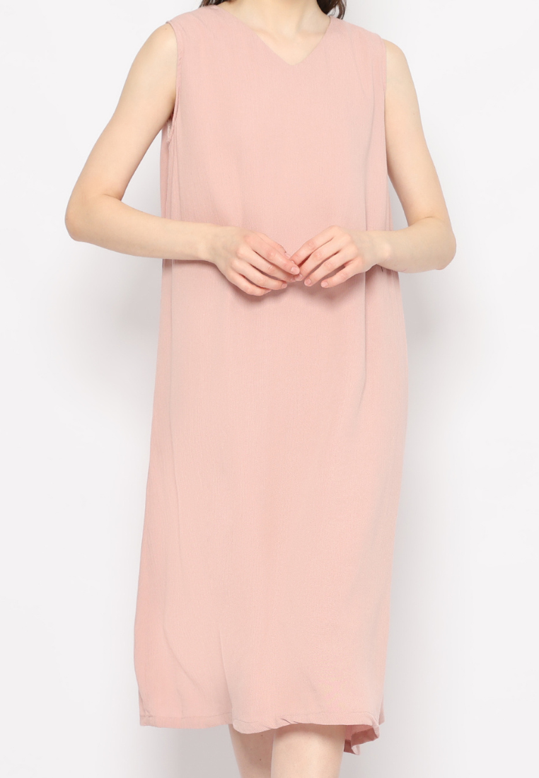 Agnia Dress Shawl Jumputan Pink