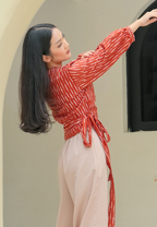 Alisha Wrap Blouse Hujan Brick