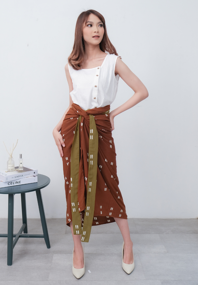 Ningta Wrap Skirt Brick