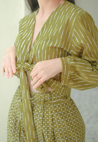 Alisha Wrap Blouse Hujan Olive