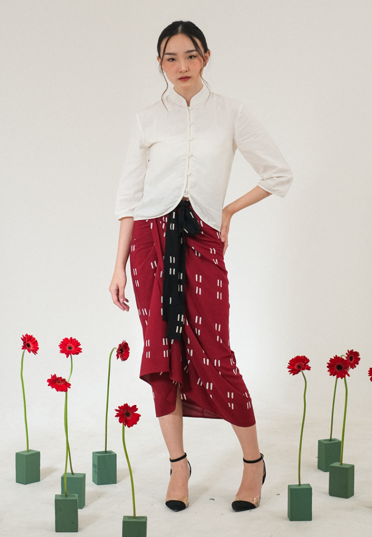 Ningta Wrap Skirt Red