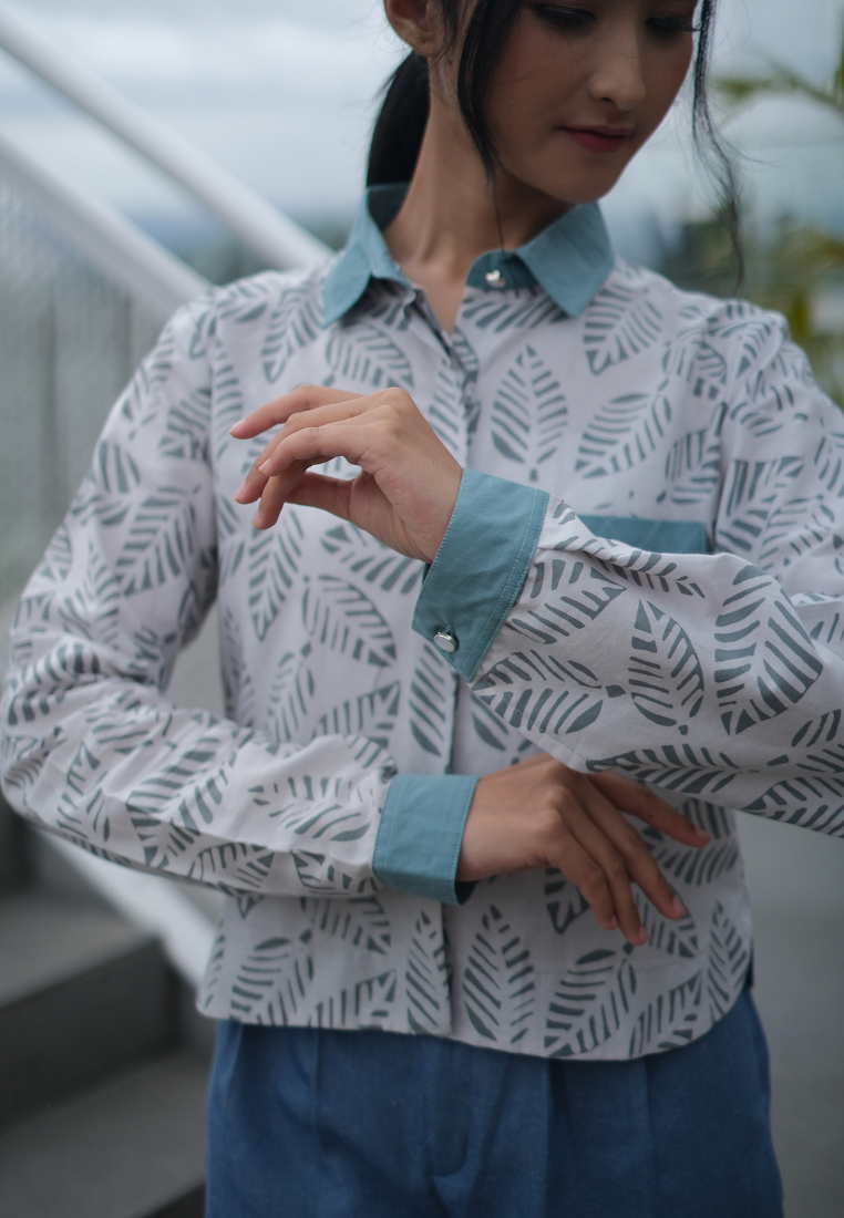 Rafifa Crop Shirt Green
