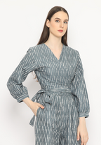 Alisha Wrap Blouse Hujan Grey