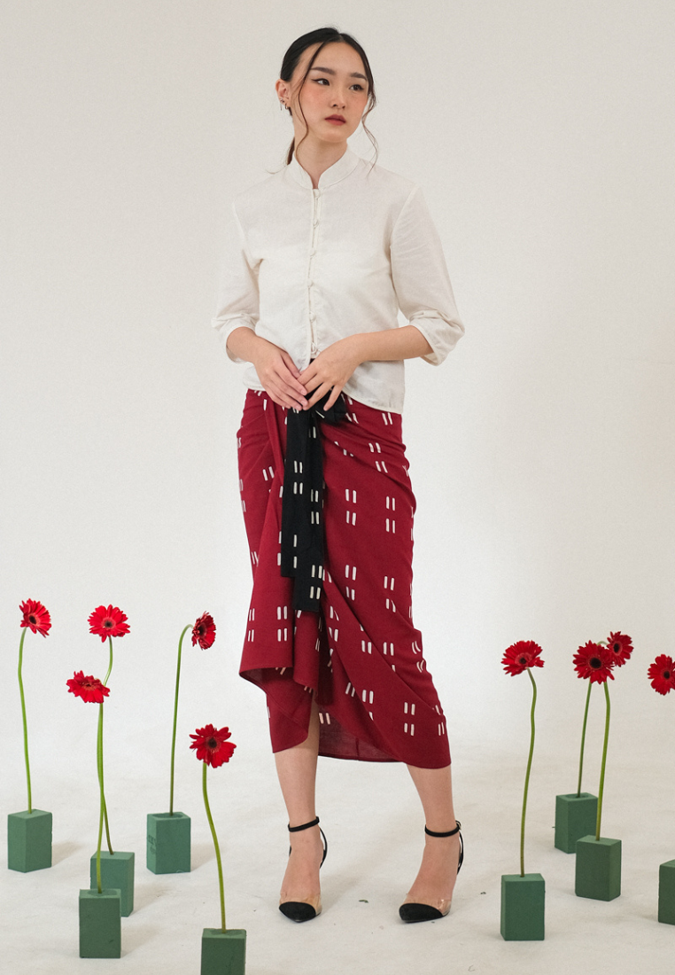 Ningta Wrap Skirt Red