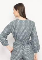 Alisha Wrap Blouse Hujan Grey