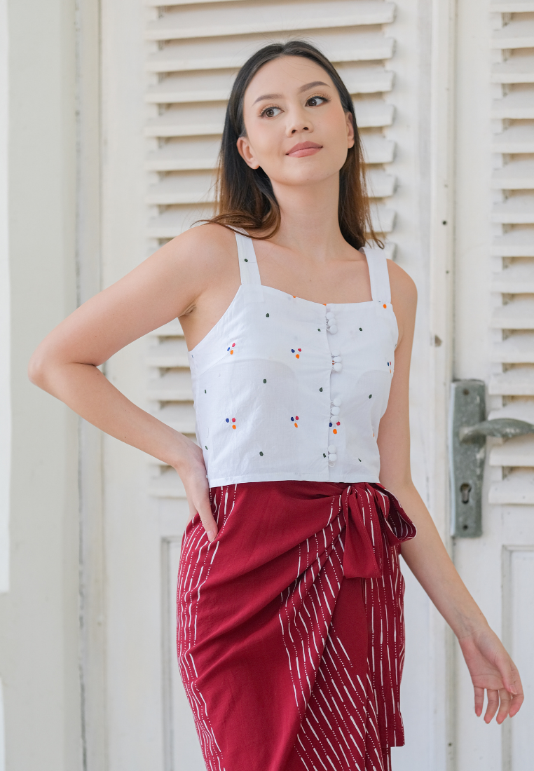 Mayang Tank Jumputan White