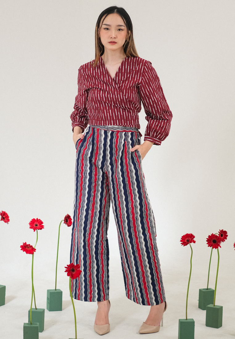 Alisha Wrap Blouse Hujan Red