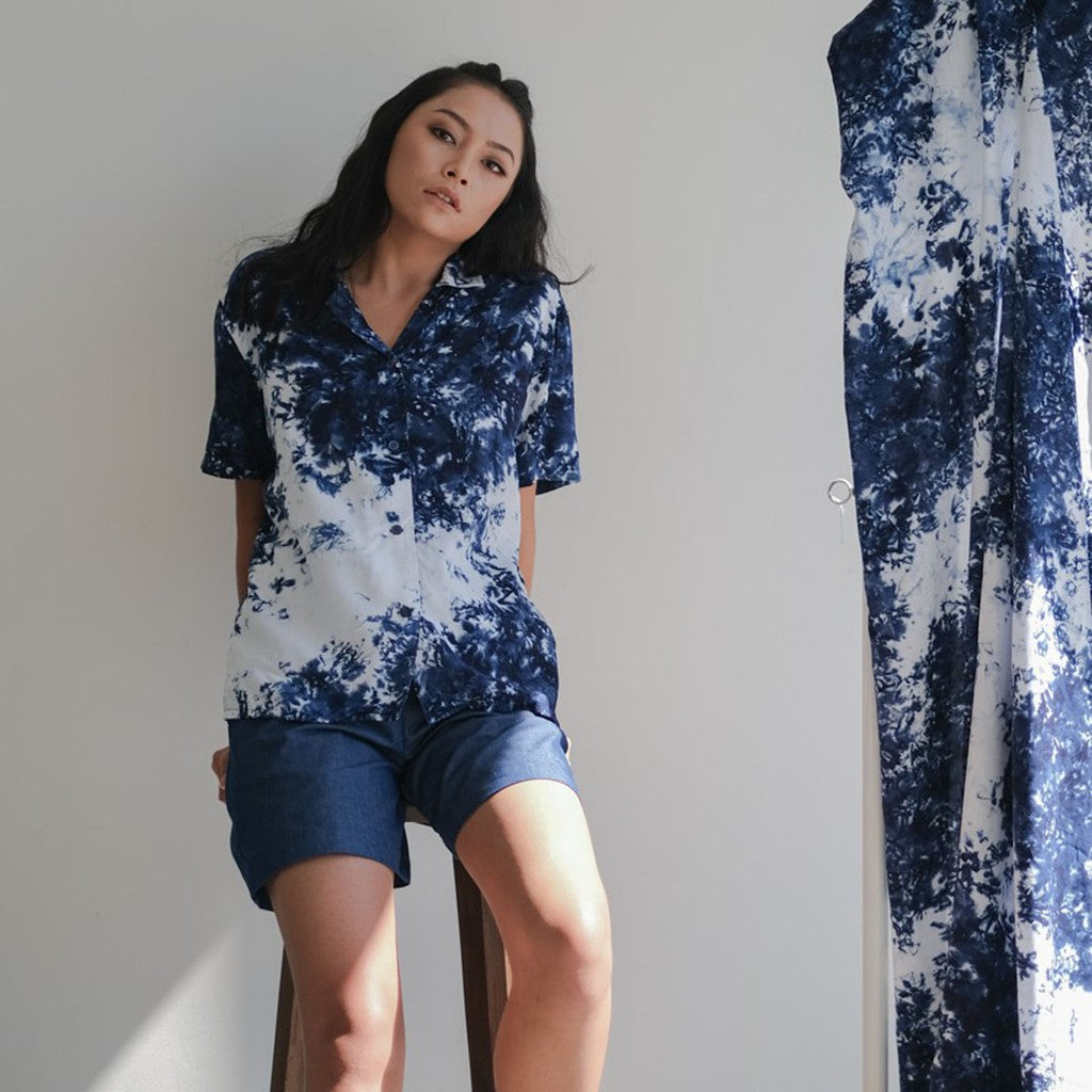 Kichi Batik Kemeja Tie Dye Batik Langit