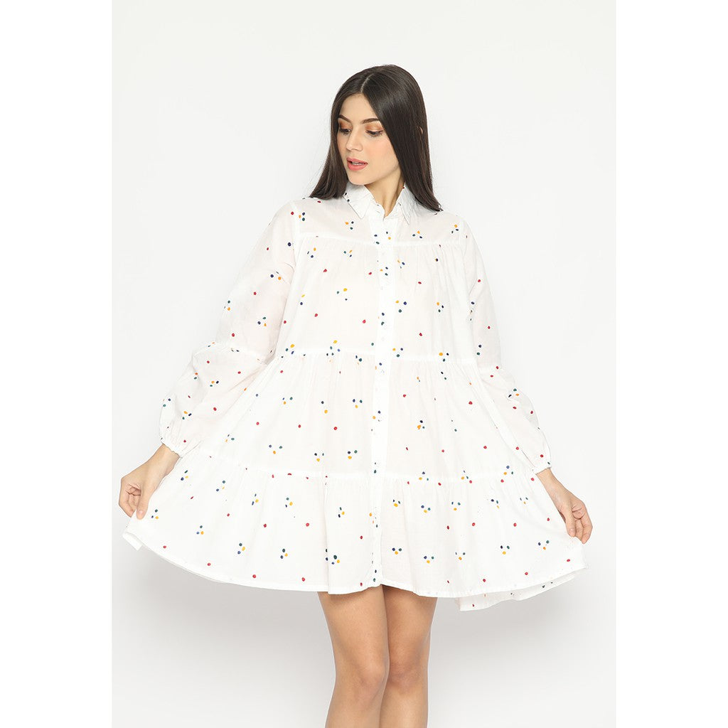 Kichi Batik Shirtdress Jumputan Putih Kaluna