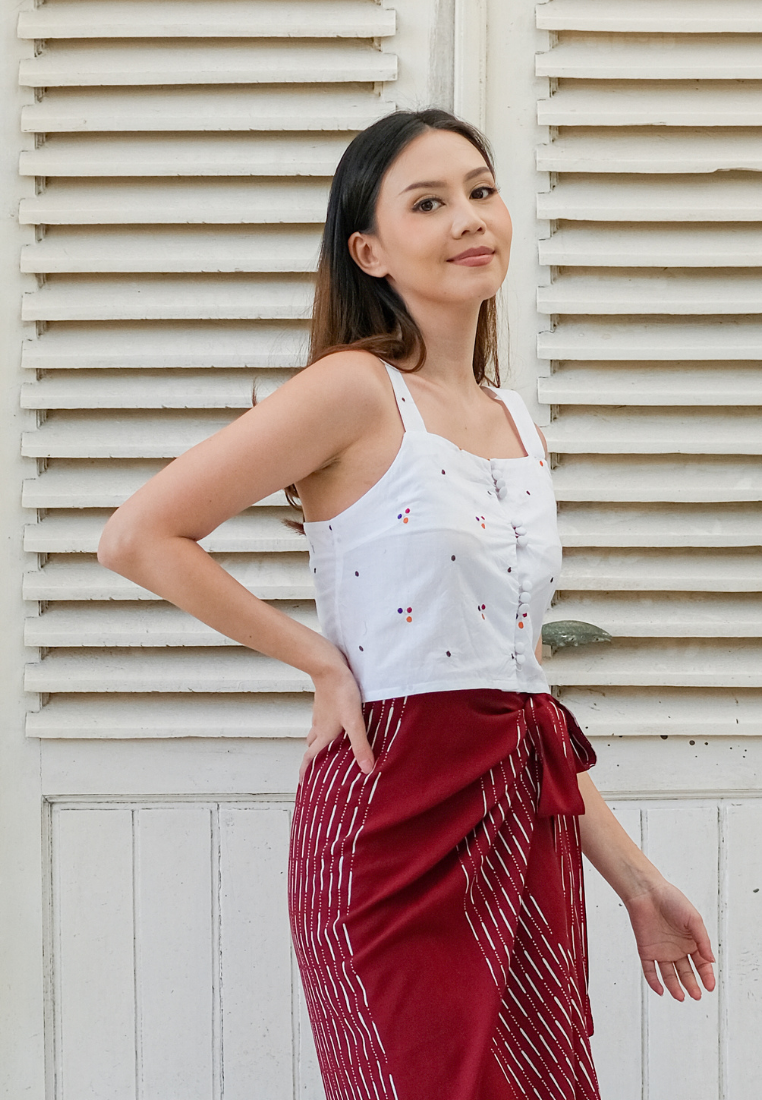 Mayang Tank Jumputan White