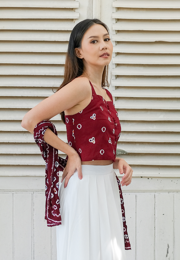 Mayang Tank Jumputan Red