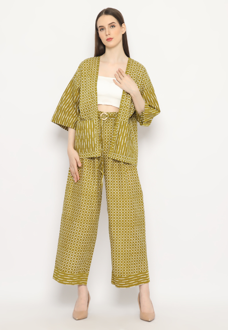 Nuria Pants Kawung Olive
