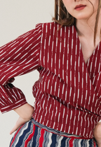 Alisha Wrap Blouse Hujan Red