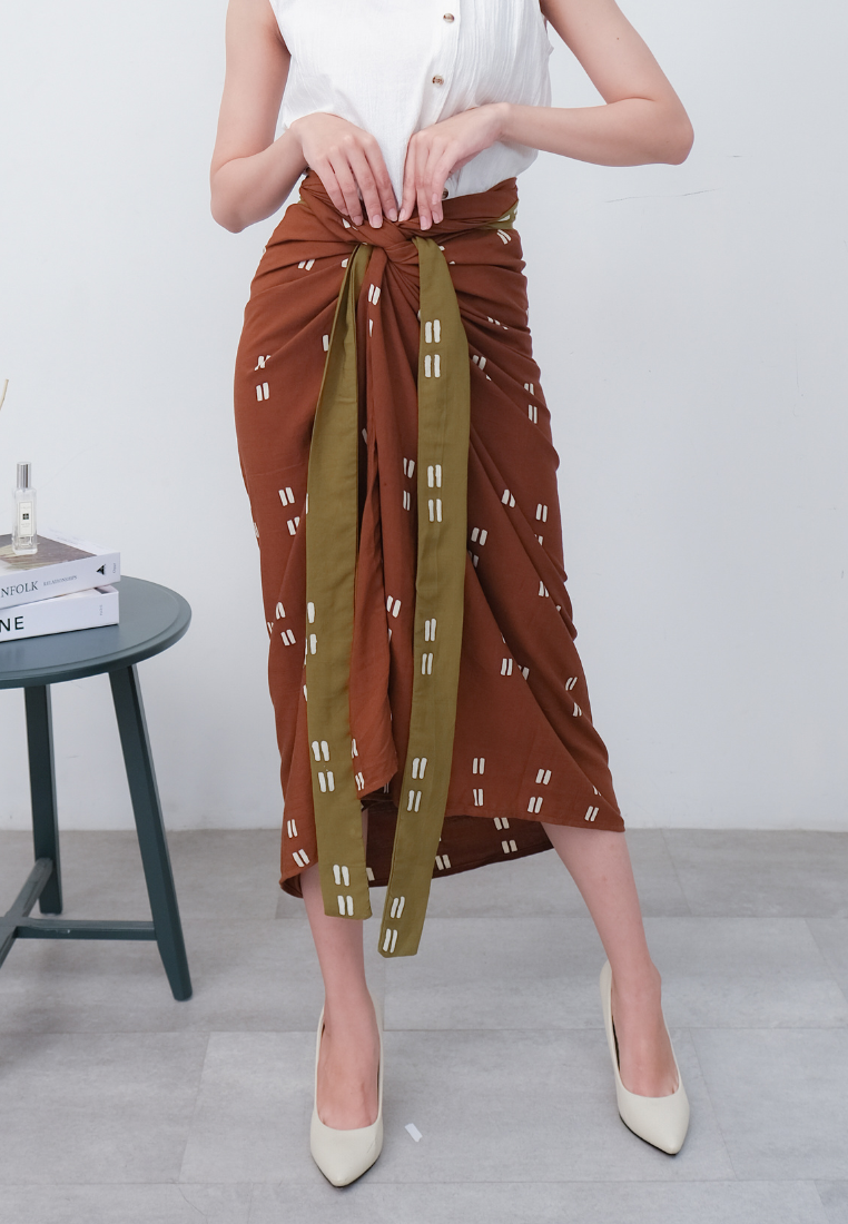 Ningta Wrap Skirt Brick