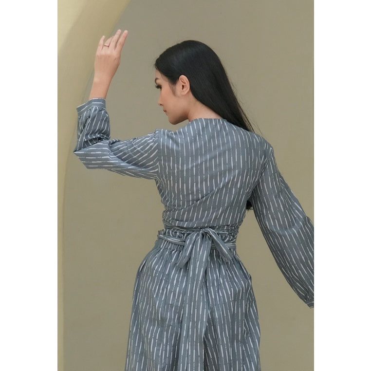Alisha Wrap Blouse Hujan Grey