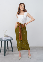 Ningta Wrap Skirt Olive
