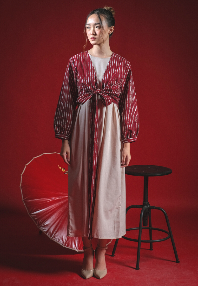 Alisha Wrap Blouse Hujan Red