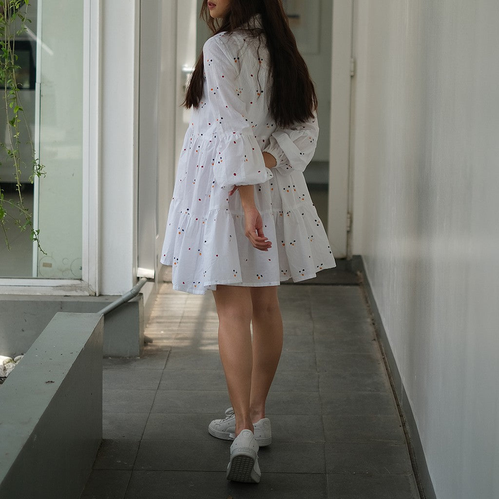 Kichi Batik Shirtdress Jumputan Putih Kaluna