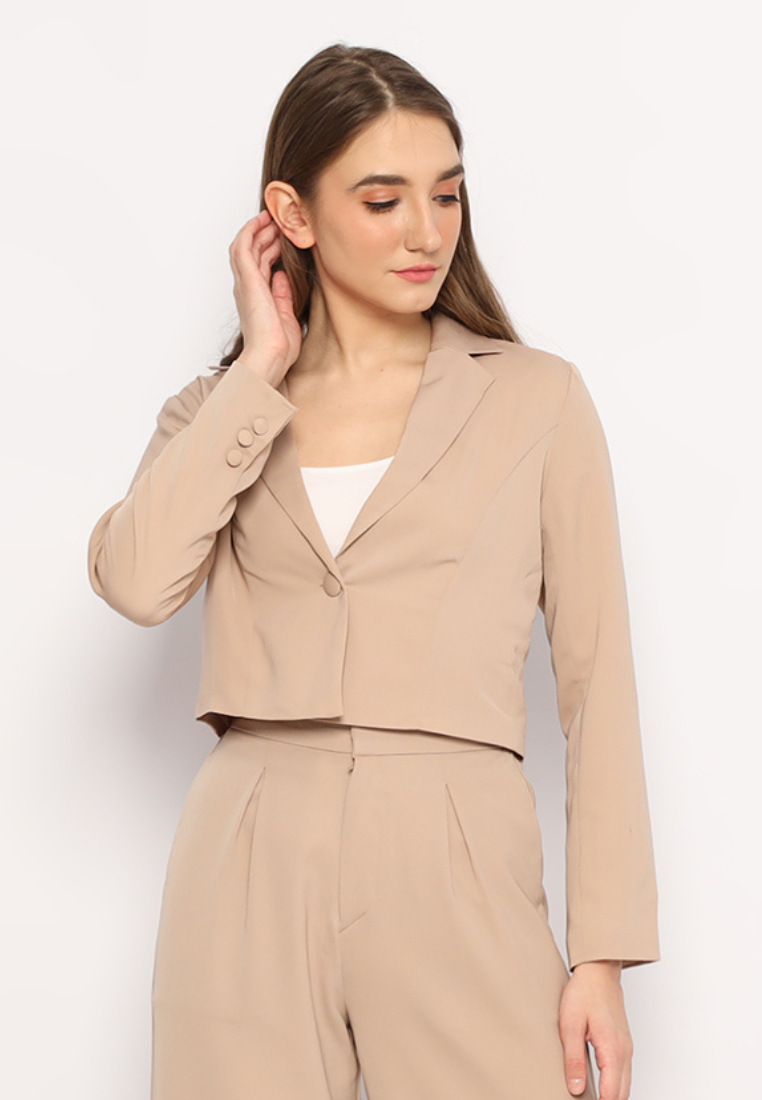 Vio Blazer Tangan Panjang Sand