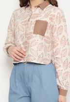 Rafifa Crop Shirt Khaki