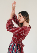 Alisha Wrap Blouse Hujan Red