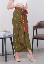 Ningta Wrap Skirt Olive