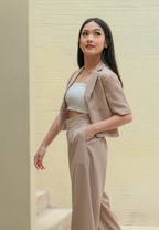 Vio Blazer Tangan Pendek Sand