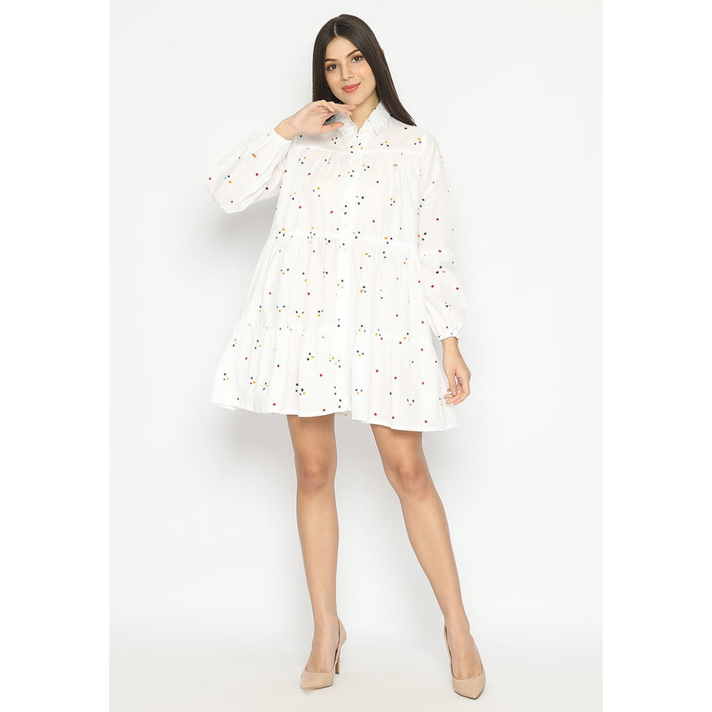 Kichi Batik Shirtdress Jumputan Putih Kaluna