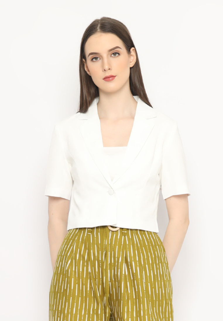 Vio Blazer Tangan Pendek White