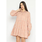 Kichi Batik Shirtdress Jumputan Coklat Muda Kaluna