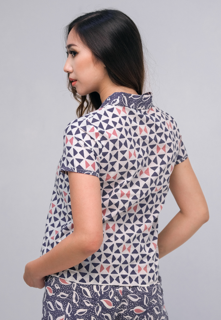 Mia Blouse Motif A Grey