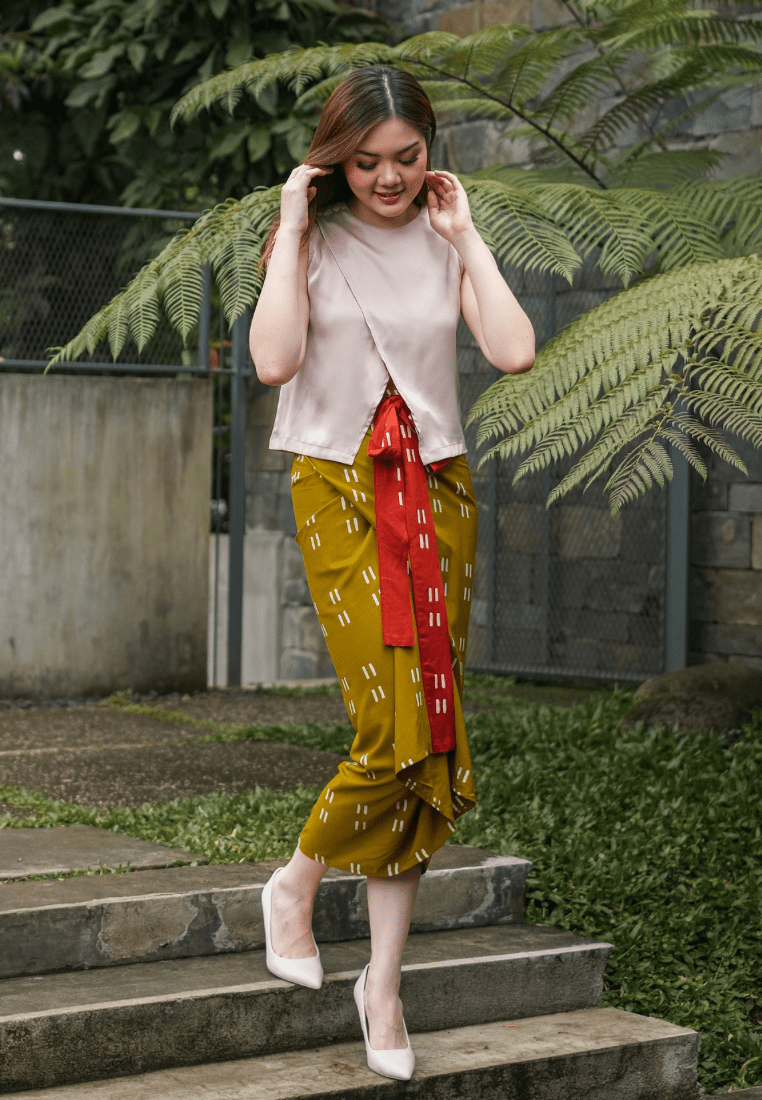 Ningta Wrap Skirt Olive