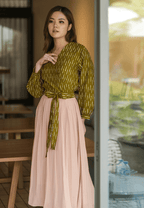 Alisha Wrap Blouse Hujan Olive