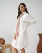 Kemeja Shirtdress dengan Shawl Jumputan Naila