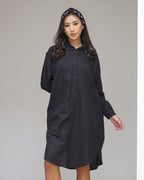 Kemeja Shirtdress dengan Shawl Jumputan Naila