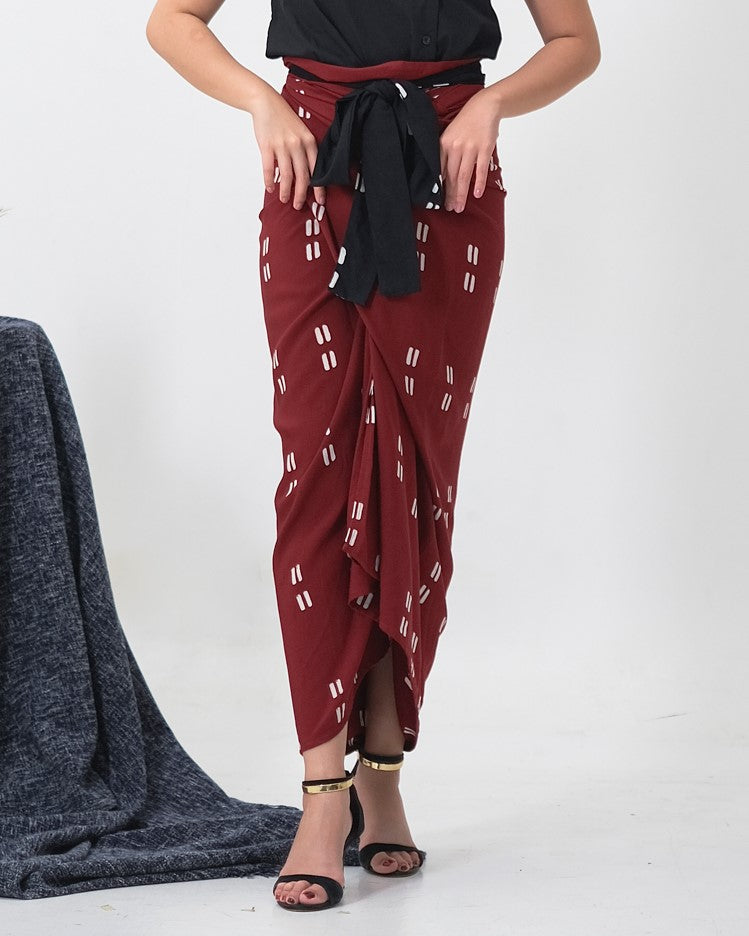 Ningta Wrap Skirt Red
