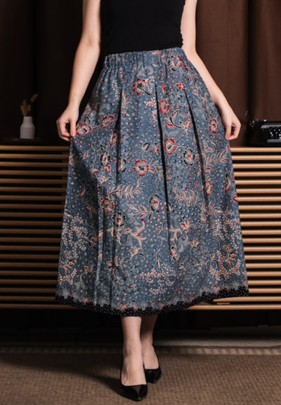 Gita Maxi Skirt Dot Blue