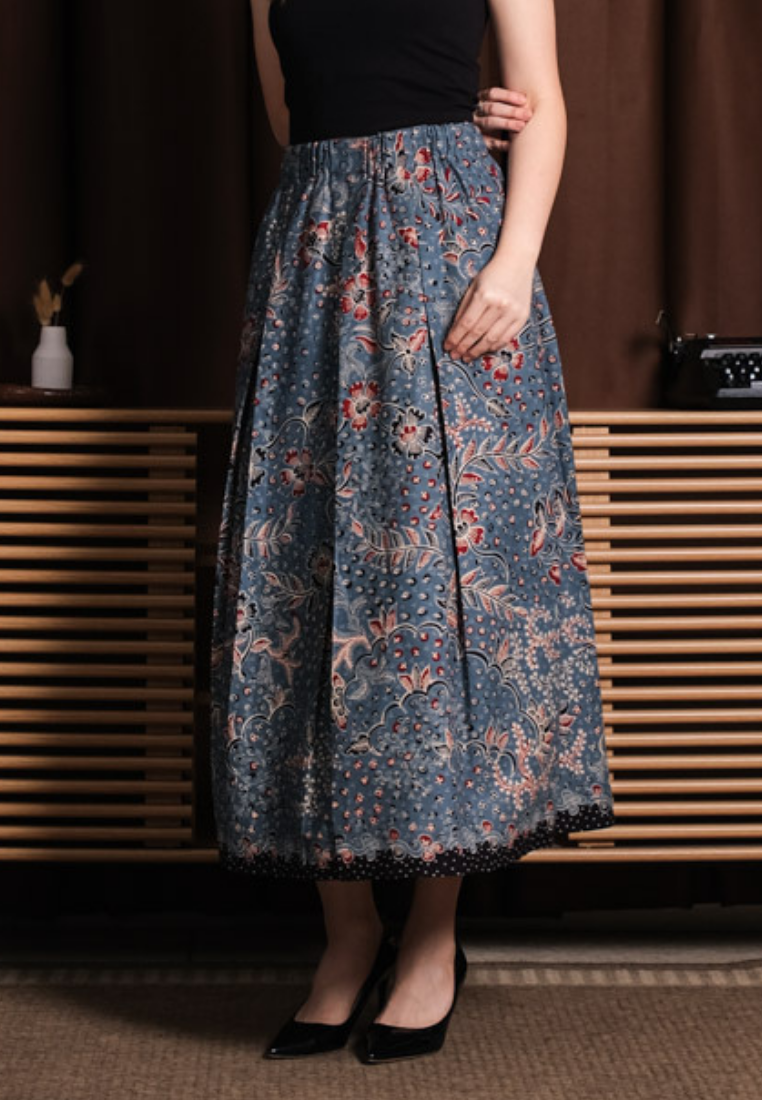 Gita Maxi Skirt Dot Blue