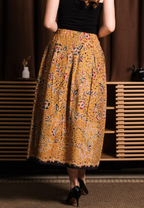 Gita Maxi Skirt  Dot Mustard