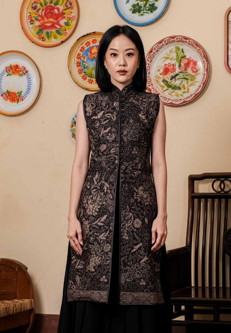 Samita Longtop Bunga Black