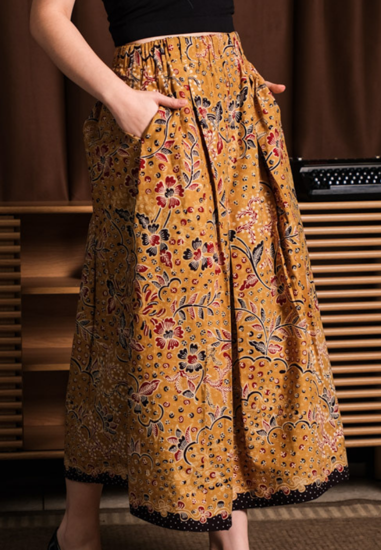 Gita Maxi Skirt  Dot Mustard