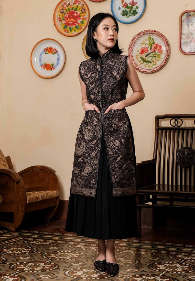 Samita Longtop Bunga Black