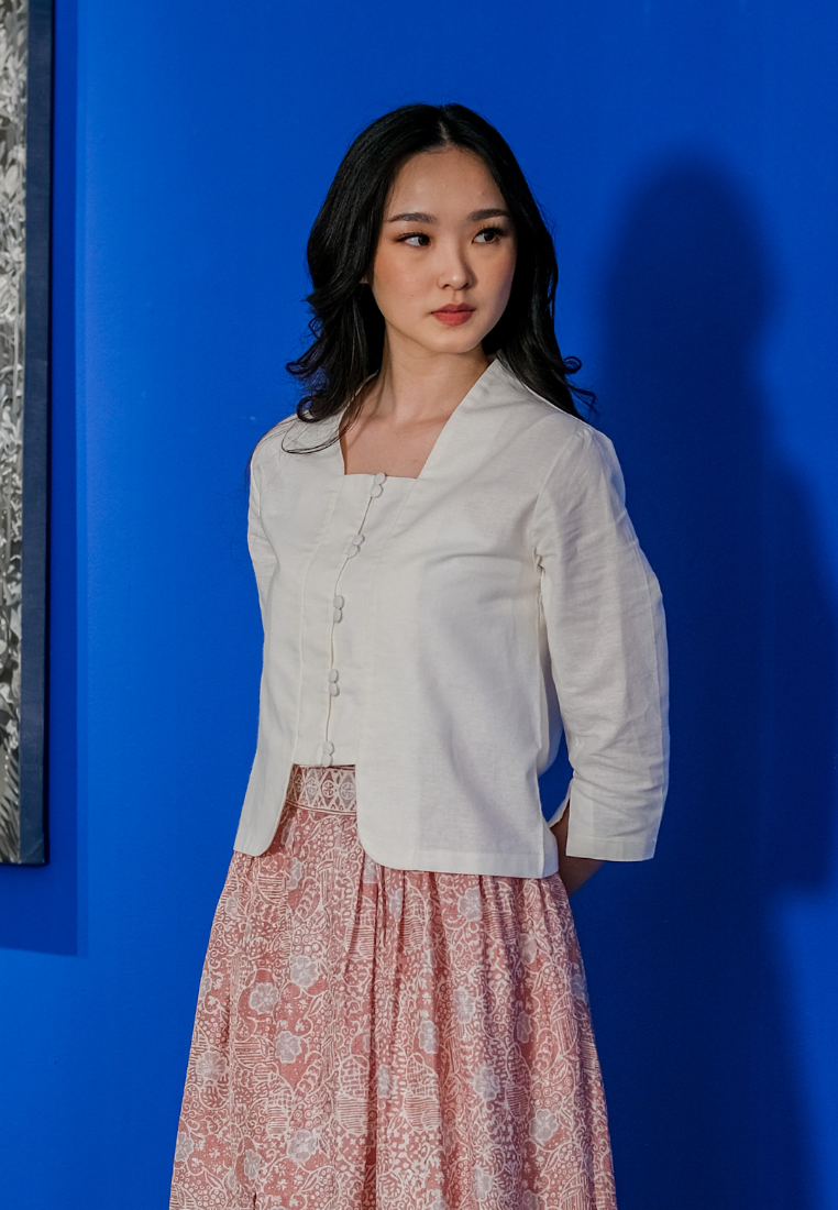 Manik Kebaya Plain Offwhite