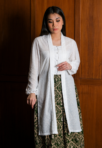 Asmarin Long Kebaya Offwhite